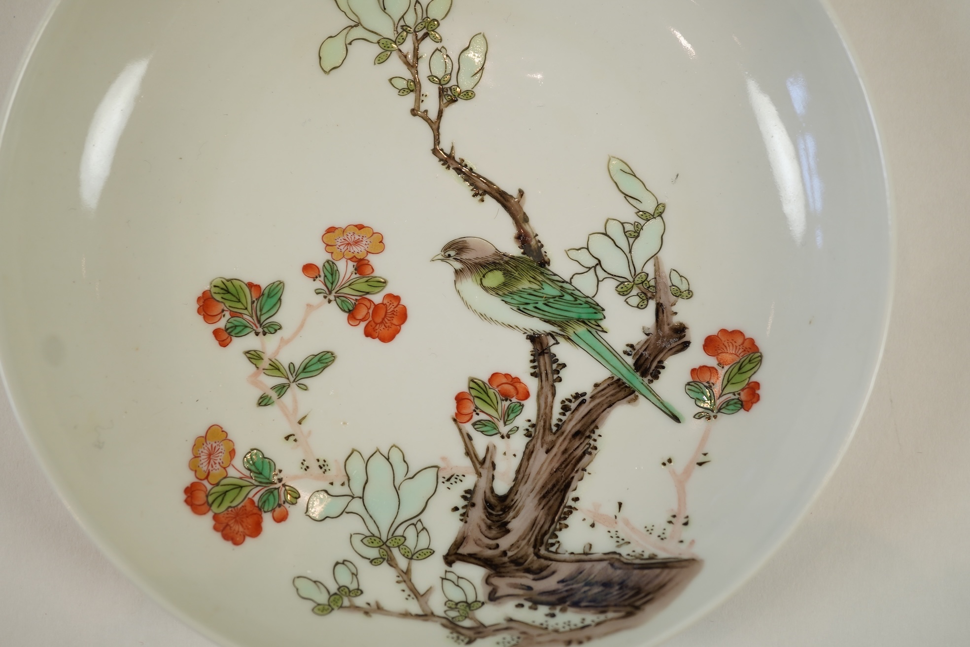 A Chinese famille verte saucer dish, Chenghua mark but later